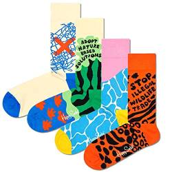 Happy Socks 4er-Pack Into The Park Socks Set, bunte und fröhliche Socken für Damen und Herren, Grün, 4 Paar HS474 von Happy Socks