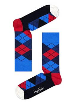 Happy Socks Damen Socken, Argyle Schwarz, Blau, Rot, Weiß, Small von Happy Socks