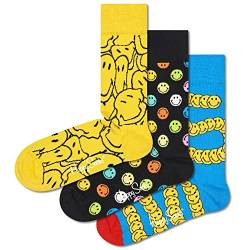 Happy Socks Herren Smiley 3-Pack Gift Set Socken, Multi, M von Happy Socks