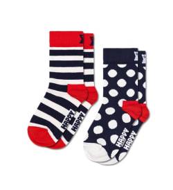 Happy Socks Jungen 2-pack Kinder Stripe Socken, Multicolour, 7-9 Jahre EU von Happy Socks
