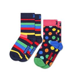 Happy Socks Jungen 2-pack kinderen stripe sokken Socken, Blau, 4-6 Jahre EU von Happy Socks