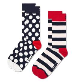 Happy Socks Unisex 2-pack Classic Big Dot, Blau, Rot, Weiß, 41-46 EU von Happy Socks