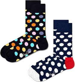 Happy Socks Unisex 2-pack Classic Big Dot, Schwarz, 41-46 EU von Happy Socks