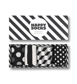 Happy Socks Unisex 4-Pack Classic Black & White Gift Set Socken, Multi, 7-11 (4er Pack) von Happy Socks