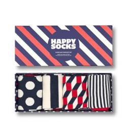 Happy Socks Unisex 4-Pack Classic Navy Gift Set Socken, Multi, 7-11 (4er Pack) von Happy Socks