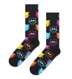 Happy Socks Unisex Cat Socken, Schwarz, 41-46 von Happy Socks