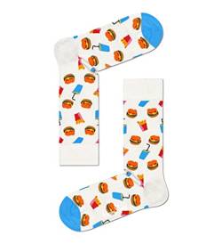 Happy Socks Unisex Hamburger Socken, White, 4-11 (Size:41-46) von Happy Socks