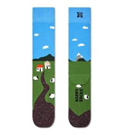 Happy Socks Unisex Little House On The Moorland Socken, Blau-Grün-Weiß, 41-46 von Happy Socks