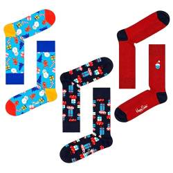 Happy Socks Unisex Pack Time Gift Set 3er-Packung Dekoration Zeit Socken, Rot/Blau/Schwarz/Grün, 41-46 von Happy Socks