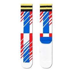 Happy Socks Unisex Socks, Ahtletic Scattered Stripe Crew Neck, 36-40 von Happy Socks