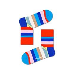 Happy Socks Unisex Stripe Half Crew Socks, Blue, 41-46 von Happy Socks