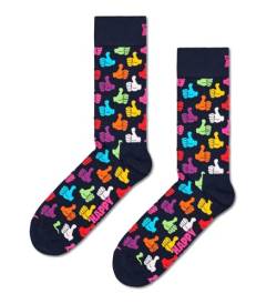 Happy Socks Unisex Thumbs Up Socken, 100 Denier, Schwarz, Small/Medium von Happy Socks