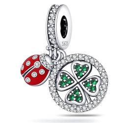 HappyStar Charms Anhänger Silber 925 für Armbänder,Red charm anhänger,beads charms,kompatibel mit europäischen Armbändern und Halskette für Frauen von HappyStar