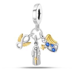HappyStar Charms Anhänger Silber 925 für Armbänder,Red charm anhänger,beads charms,kompatibel mit europäischen Armbändern und Halskette für Frauen von HappyStar