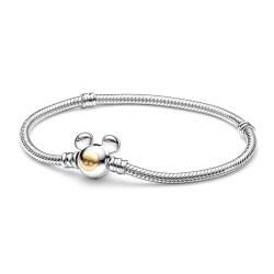 HappyStar armkette damen silber 925, kompatibel mit Pandora Charms, Mickey Mouse Kopf Verschluss armband damen.Geschenke für Teenager-Mädchen, Frauen und Kinder. von HappyStar