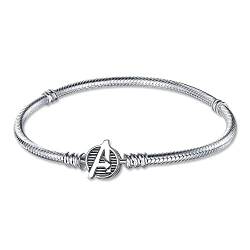 HappyStar armkette damen silber 925, kompatibel mit Pandora Charms, Mickey Mouse Kopf Verschluss armband damen.Geschenke für Teenager-Mädchen, Frauen und Kinder. von HappyStar