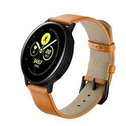 Gelbe Lederarmbänder kompatibel für Samsung Galaxy Watch Active, Unisex, Erwachsene von HappyTop