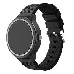 Uhrenarmband für Garmin Vivactive 3 Sport Silikon Uhrenarmband Ersatz (Schwarz) von HappyTop