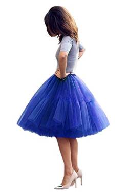 Damen Tüllrock Prinzessin Falten Rock Petticoat Unterrock 50er Jahre KrinolineTutu Organza Petticoat Ballettrock Unterrock Pettiskirt Mode Kleid net Petticoat Skirt Crinoline Vintage Retro von Happydress