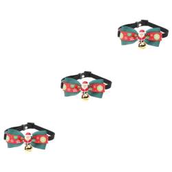 Happyyami 3st Pet Bell Necklack Glocke Welpenhalsband Urlaub Hund Fliegen Weihnachten Haustierhalsband Krawatten Für Haustiere Kleines Welpenhalsband Welpen-outfits Die Katze Kupferne Glocke von Happyyami