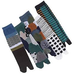 5 Paar Tabi Socken im japanischen Stil Finger Socken V- Toe Flip Flop Big Toe Tabi Socken Lustige Neuheit Baumwolle, Wie abgebildet, M von Happyyami