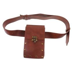 Happyyami Vintage-Tasche Renaissance-Gürtel Gothic-Schulter Ledergeldbörse Brieftasche für Telefon Gürteltasche Vintage Hüfttasche für Damen Kleidersack Bauchtasche von Happyyami