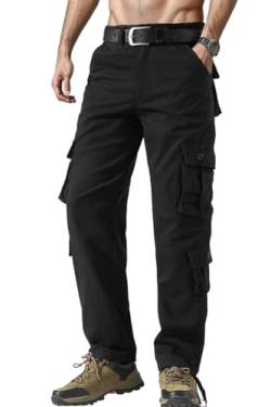 Harbrosrce Herren Cargohose Baumwolle Outdoorhose Stretch Hose Arbeitshose Freizeithose Trekkinghose Mit 8 Taschen für Tactical Jagd Wandern von Harbrosrce