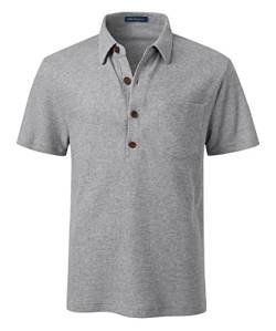 Harbrosrce Poloshirt Herren Kurzarm Einfarbig T-Shirt Männer Waffel-Strick Langarm Polohemd Basic Golf Shirts Baumwolle Sommer Herbst Sports Klassisches von Harbrosrce