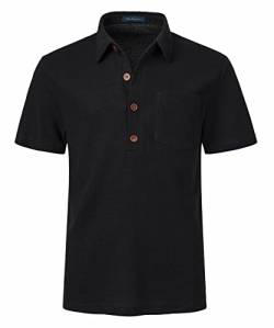 Harbrosrce Poloshirt Herren Kurzarm Einfarbig T-Shirt Männer Waffel-Strick Langarm Polohemd Basic Golf Shirts Baumwolle Sommer Herbst Sports Klassisches von Harbrosrce