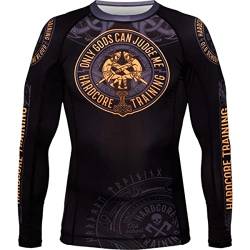 Hardcore Training Glima Rash Guard Men's Kompressionshemd Herren Lange Ärmel Grappling Jiu Jitsu MMA Fitness Boxen No Gi (3XL) von Hardcore Training