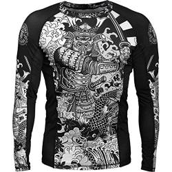 Hardcore Training Koi 2.0 Schwarz Rash Guard Men's Kompressionshemd Herren Lange Ärmel Grappling Jiu Jitsu MMA Fitness Boxen No Gi von Hardcore Training