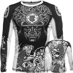 Hardcore Training Koi Rash Guard Men's Kompressionshemd Herren Lange Ärmel Grappling Jiu Jitsu MMA Fitness Boxen No Gi M Size von Hardcore Training