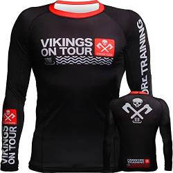 Hardcore Training Viking on Tour Rash Guard Men's Kompressionshemd Herren Lange Ärmel Grappling Jiu Jitsu MMA Fitness Boxen No Gi M Size Schwarz (as3, Alpha, 3X_l, Regular, Regular) von Hardcore Training