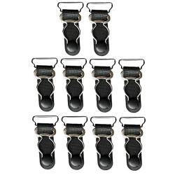 Harilla 10 / Set Damen Strumpfband Gürtel Griffe Haken Oberschenkel Strümpfe Korsett Clips, Schwarz, 26mm von Harilla