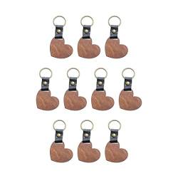 Harilla 10 Stück PU- Holz Schlüsselanhänger Blanko Auto Schlüsselanhänger Schlüsselanhänger für Tasche für von Harilla