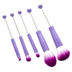 Harilla 5x Perlen-Make-up-Pinsel, Make-up-Pinsel-Werkzeug-Sets, DIY-Winkelpinsel, multifunktionale Kosmetikpinsel, Premium-Geschenk für Schwester, violett von Harilla