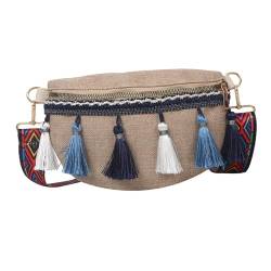 Harilla Boho Bauchtasche, Brusttasche, modische Geldbörse, Hüfttasche, ethnische Schultertasche, Hüfttasche für Sommer, Straße, Reisen, Einkaufen, Outdoor, Blau von Harilla