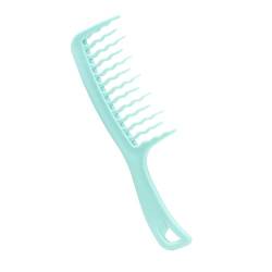 Harilla Breiter Zahn-Haarkamm, Haarbürste mit Griff, ergonomisches Haarpflege-Werkzeug, leicht, für Friseursalon, Styling-Kamm, Neuheitsgeschenke, Grün von Harilla
