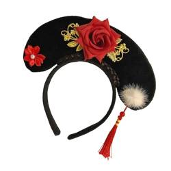 Harilla Chinesische Kopfbedeckung Haarreif Kostüm Verziertes Haarband Antikes Stirnband Qing Stirnband für Bühnenauftritte Erwachsene, Stil E von Harilla