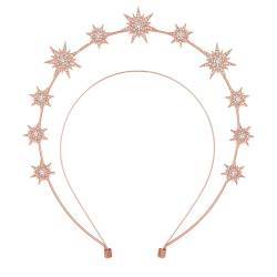 Harilla Hochzeit Braut Stirnband Haarband Haarschmuck Frauen Mädchen Haarband Kopfbedeckung Kopfschmuck für Bühnenauftritt Engagement, Roségold von Harilla