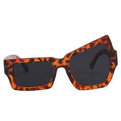 Harilla Lustige Sonnenbrille, unregelmäßige Sonnenbrille, Streetwear, vielseitige modische Sonnenbrillen, Brillen für Strand, Outdoor-Aktivitäten, Leopardengrau von Harilla