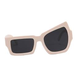 Harilla Lustige Sonnenbrille, unregelmäßige Sonnenbrille, Streetwear, vielseitige modische Sonnenbrillen, Brillen für Strand, Outdoor-Aktivitäten, beigegrau von Harilla