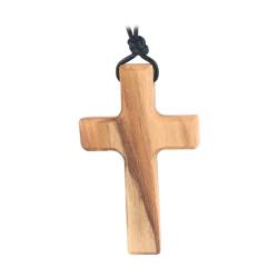 Harilla Olivenholz-Kreuz-Halskette, Holzkreuz, Kruzifix, Schmuck, betendes Kreuz, Gebetskette für Hochzeit, Weihnachten, Männer und Frauen, Teenager von Harilla