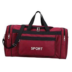 Harilla Tragbare Sporttasche für Frauen und Männer, Handtasche, wasserabweisend, mehrere Taschen, leicht, Verstellbarer Riemen, groß, Rot von Harilla