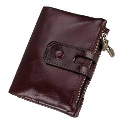Harilla -blockierende Brieftasche, Kartenhalter, solides PU-, tragbar, modisches Geschenk, zweifach faltbar, großes Fassungsvermögen, rötlich- von Harilla