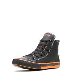 Harley-Davidson Footwear Herren D93816 Sneaker, Vulkanisiertes Hi-Top, Schwarz/Orange, 43 EU von Harley-Davidson Footwear