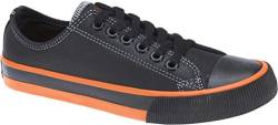 Harley-Davidson Footwear Roarke Herren-Sneaker, Vulkanisierter LowCut Schwarz/Orange, 43 EU von Harley-Davidson Footwear