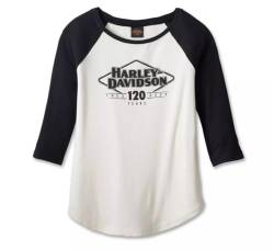 Harley Davidson Damen 3/4-Arm Shirt - Longsleeve - Motorrad Sweater für Frauen - Biker Sweatshirt mit Rundhalsauschnitt, M von Harley Davidson