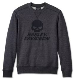Harley-Davidson Herren Langarm-Shirt Willie G. Skull - Langärmliger Motorrad Sweater für Männer - Sweatshirt Totenkopf, L von Harley-Davidson