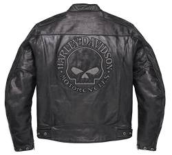 Harley-Davidson Herren Lederjacke Biker Motorradjacke aus Leder Reflective Skull EC mit Protektoren Männer Leather, M von Harley-Davidson